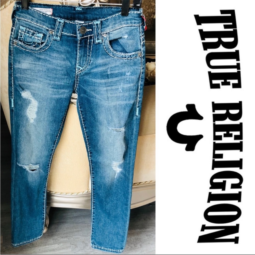 True Religion Audrey Mid-Rise Slim Boyfriend Jeans